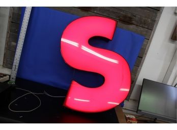 Illuminated Red Letter S Tested Works LED 30' Tall