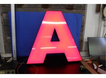 Illuminated Red Letter A Tested Works LED 30' Tall