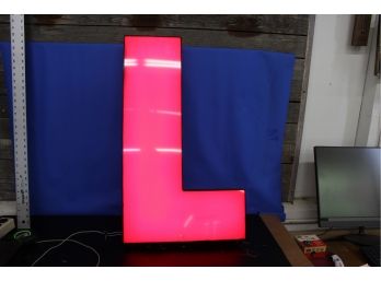 Illuminated Red Letter L Tested Works LED 30' Tall