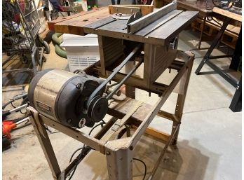 Vintage Dunlap Craftsman Table Saw With Stand On Wheels