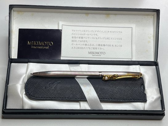 Mikimoto Pearl Pen With Box And Certificate