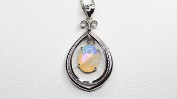 Australian Opal Necklace Pendant Sterling Silver 925