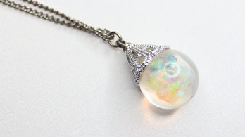Australian Opal Necklace Pendant Gold Plated
