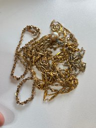 18k Gold Filled And Plated Chain Necklace Lot