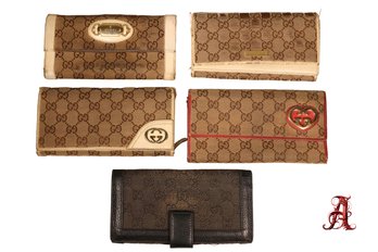 Lot Of (5) Gucci GG Monogram Wallet Purse Clutch Handbag Key Holder  Authentic