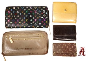 Lot Of (5) Louis Vuitton LV Monogram Wallet Purse Clutch Handbag Key Holder  Authentic