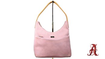 Gucci Shoulder Bag Pink Beige Suede Leather Hobo Handbag Purse Authentic