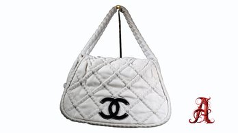 Chanel Ultimate Wild Stitch Full Flap Shoulder Bag Purse Lamb Leather White Super Rare!