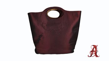 Gucci Large Trapeze Tote Burgundy Polyester Purse Authentic Bag Handbag