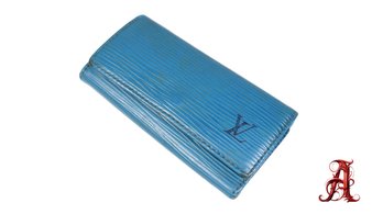 Louis Vuitton Wallet Purse Wallet Epi Blue Woman Authentic