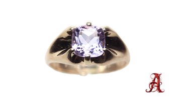 14k Gold Rose De France Amethyst Ring Filigree 6.18 Grams Natural Gemstone Precious Jewelry White Gold
