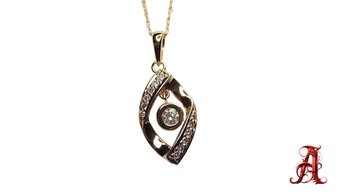 14k Gold Diamond Necklace & Pendant, 0.30ctw Natural Diamonds Gemstone Precious Jewelry