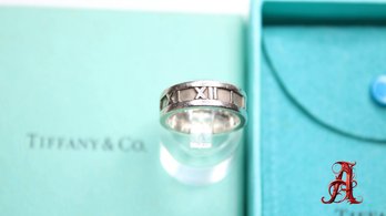 TIFFANY & CO  ATLAS ROMAN NUMERAL RING STERLING SILVER .925 JEWELRY Comes With Box