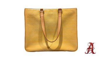 Louis Vuitton Yellow LV Vernis Columbus Shoulder Bag Purse Handbag