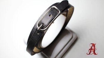 HERMES Api 3 Belt Leather Bracelet Used Vintage Paris Black