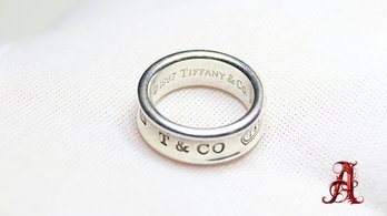 TIFFANY & CO Ring STERLING SILVER .925 JEWELRY Curved 1837 T&CO