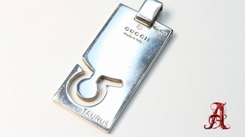 GUCCI Pendant Taurus 925 Sterling Silver Authentic Dog Tag