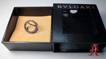 BVLGARI Scarf Ring Silver Color Accessory Comes With Box Authentic