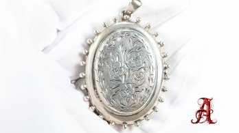 KALO Sterling Silver Locket Pendant Floral Arts & Crafts Heavy Antique