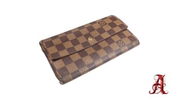 Louis Vuitton Wallet Purse Long Wallet Damier Woman Authentic