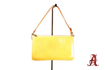 Louis Vuitton Yellow Lexington Leather Handbag Monogram Purse Authentic