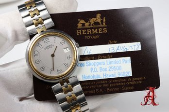 HERMES Profile Watches Vintage Combination Silver/gold Stainless Steel