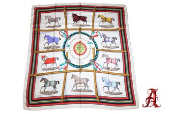 HERMES Carre 90 Scarf 'Couvertures Et Tenues De Jour' Silk/Cashmere Read