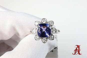 Platinum, Tanzanite & Diamond Ring 3.14ctw, 6 Grams Jewelry Gemstones Natural Diamonds