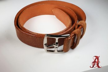 Hermes Brown Leather Belt Authentic