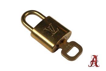 Louis Vuitton Pad Lock Lock & Key Brass Gold Key Number 328