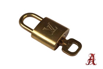 Louis Vuitton Pad Lock Lock & Key Brass Gold Key Number 301