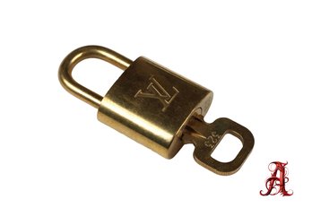 Louis Vuitton Pad Lock Lock & Key Brass Gold Key Number 323