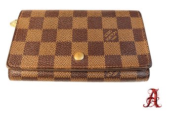 Louis Vuitton Damier Ebene Porte Monnaie Tresor Wallet Authentic