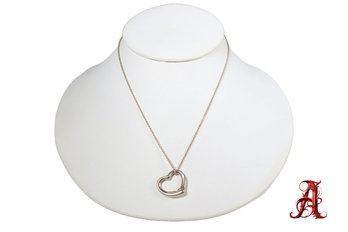 Sterling Silver Tiffany & Co. Elsa Peretti Open Heart Pendant