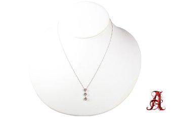 18K White Gold And Diamond Pendant Necklace .50ctw, Jewelry Gemstone Diamonds