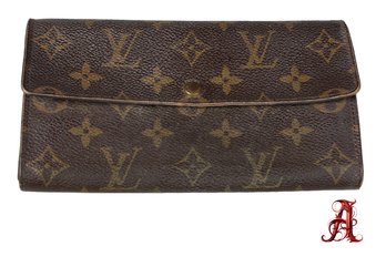 Authentic Louis Vuitton Monogram Porte Tresor International Wallet Clutch Handbag Bag