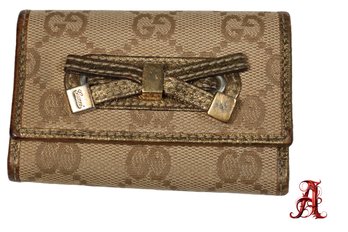 Gucci GG Monogram Key Holder Wallet Clutch Authentic