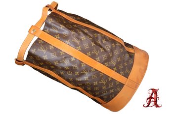 Louis Vuitton Randonnee Shoulder Bag Backpack GM Brown Canvas Authentic