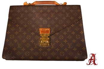 Louis Vuitton Monogram Porte-Document Senateur Clutch Business Bag Briefcase Authentic