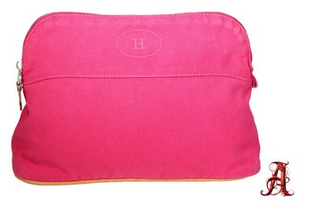 Hermes Bolide Pouch Pink Handbag Shoulder Bag Purse Makeup Authentic