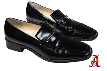 Gucci Men's Horsebit Leather Loafers Black Authentic