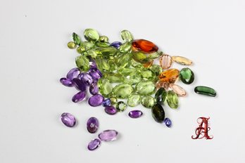 LOOSE NATURAL Mixed Lot Peridot Amethyst Garnet Iolite Tourmaline 25ctw JEWELRY PRECIOUS GEMSTONE EMERALDS