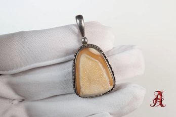 Sajen Sterling Silver 925 Agate Pendant Necklace