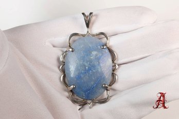 Sterling Silver 925 Blue Quartz Pendant