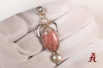 Sterling Silver 925 Pearl And Quartz Pendant