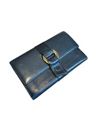 Cartier Long Wallet Blue Leather Trinity Authentic