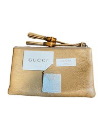 Gucci Clutch Bag Leather Purse Bamboo Authentic Wallet