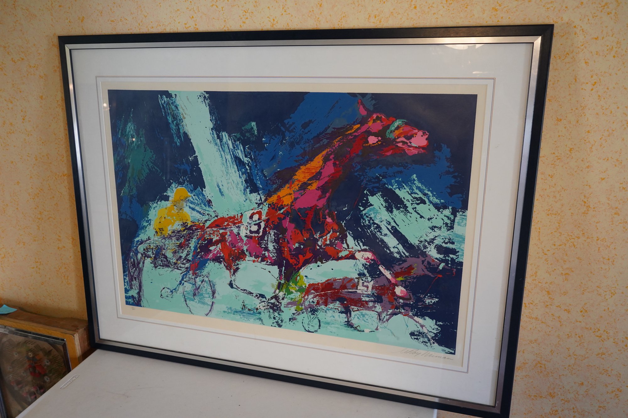 LeRoy Neiman Signed "trotters Horse Racing" 131/300 (57x43 Inches