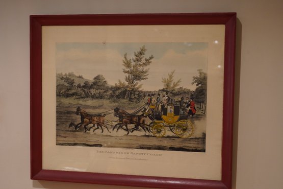 Framed Print Depicting A 19th Century English Scene 'The Cambridge Safety Coach'