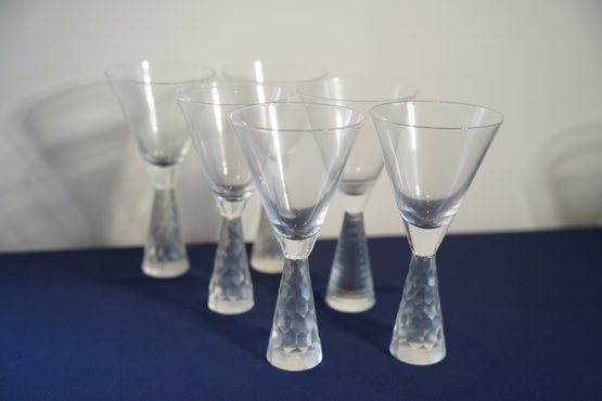 Artland Prescott Collection Frosted Honeycomb Stem Martini/wine Glass Set Of 6